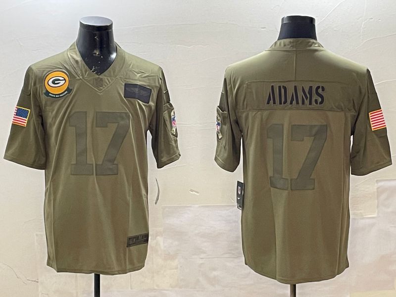 Men Green Bay Packers #17 Adams Green 2025 Nike Salute to Service Limited NFL Jersey style 1